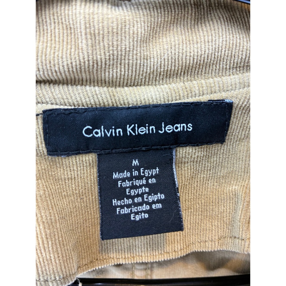 Tan Calvin Klein Corduroy Jacket Military Utility Jacket Size Medium - Picture 2 of 4